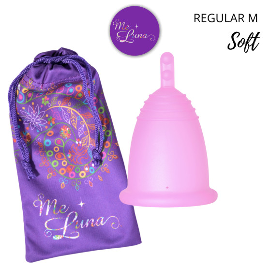 Menstruationskopp Me Luna Soft M med skaft rosa (MELU019)