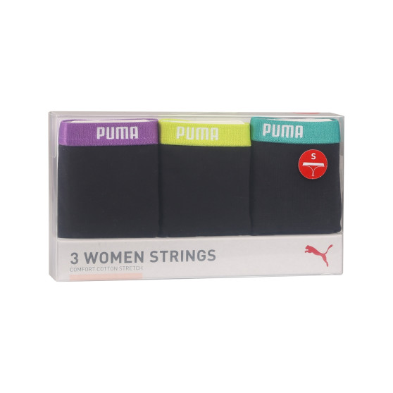 3PACK Stringtrosor för damer Puma svart (503008001 005)