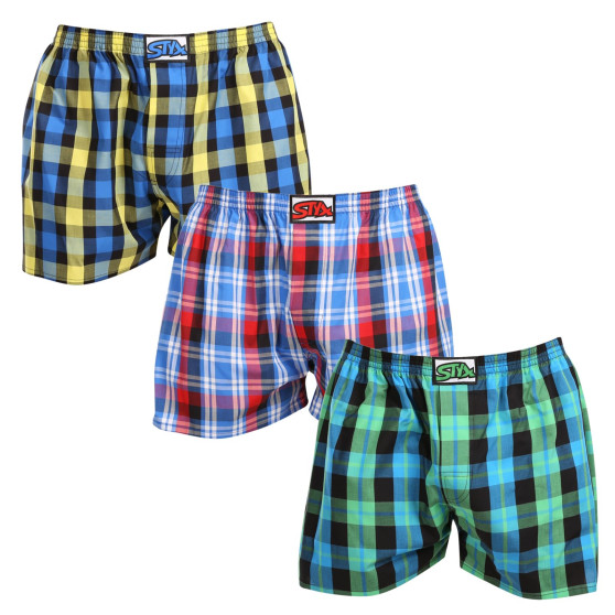 3PACK Boxershorts för herrar Styx klassisk elastisk flerfärgad (3A103789)