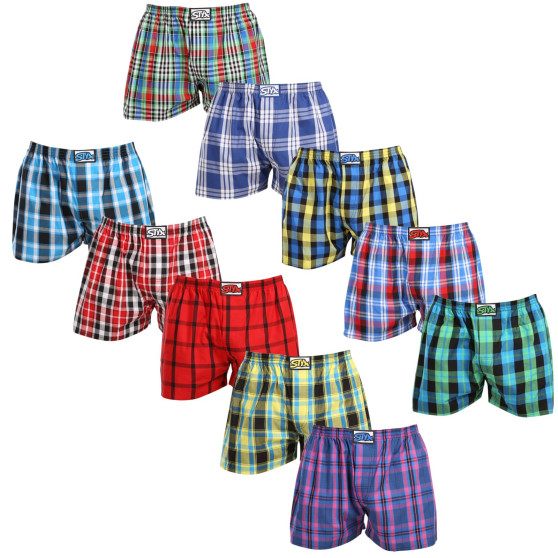 10PACK Boxershorts för herrar Styx klassisk elastisk flerfärgad (10A103140)