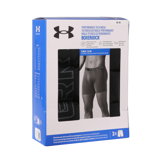 3PACK Boxershorts för herrar Under Armour svart (1383884 001)