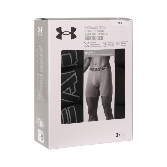 3PACK Boxershorts för herrar Under Armour svart (1383889 001)