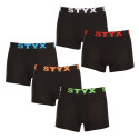 5PACK Boxershorts för herrar Styx sport elastisk svart (5G9602)