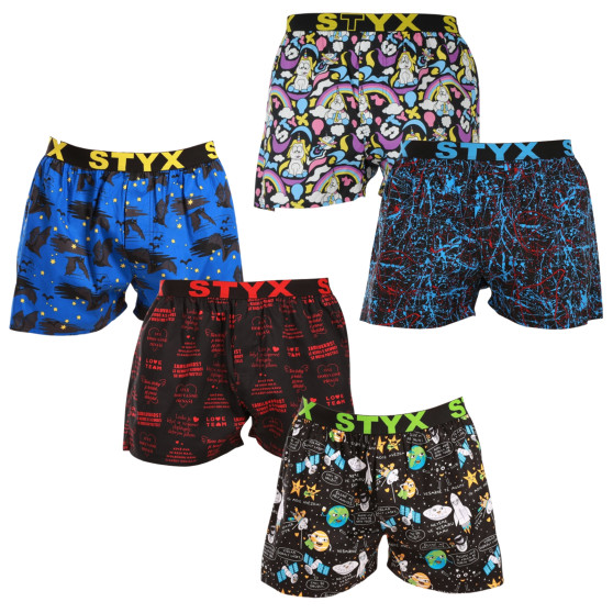 5PACK Boxershorts för herrar Styx art sports gummi flerfärgad (5B1601789)