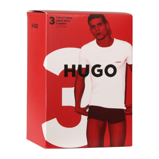 3PACK t-shirt för herrar HUGO svart (50480088 965)