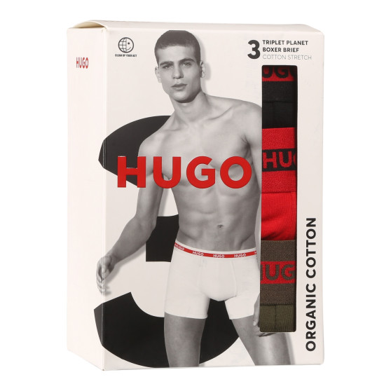 3PACK Boxershorts för herrar HUGO multicolour (50520475 971)