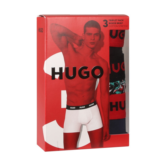 3PACK Boxershorts för herrar HUGO multicolour (50510192 321)