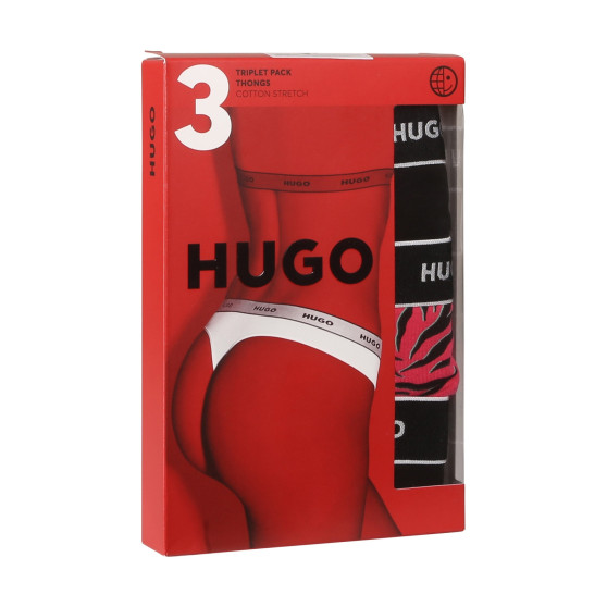 3PACK Stringtrosor för kvinnor HUGO multicolour (50480150 981)