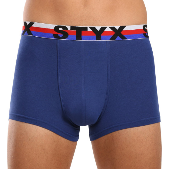 Styx Boxershorts sport elastisk mörkblå tricolour för män (G1968)