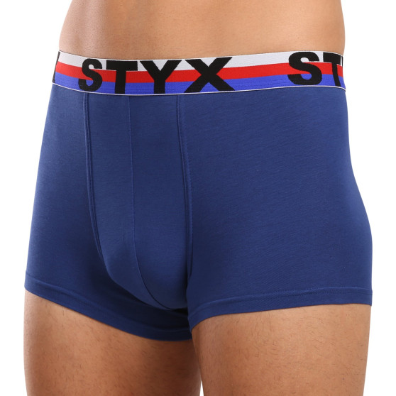 Styx Boxershorts sport elastisk mörkblå tricolour för män (G1968)