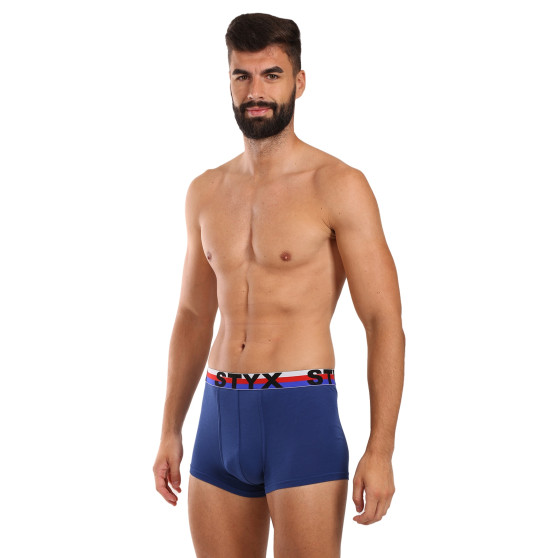 Styx Boxershorts sport elastisk mörkblå tricolour för män (G1968)