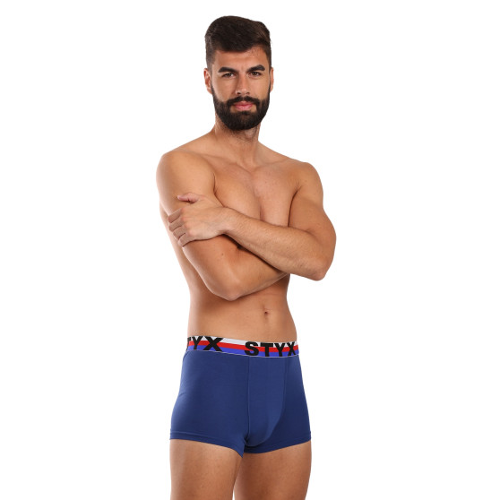 Styx Boxershorts sport elastisk mörkblå tricolour för män (G1968)