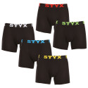 5PACK herr boxershorts Styx lång sport elastisk svart (5U9601)