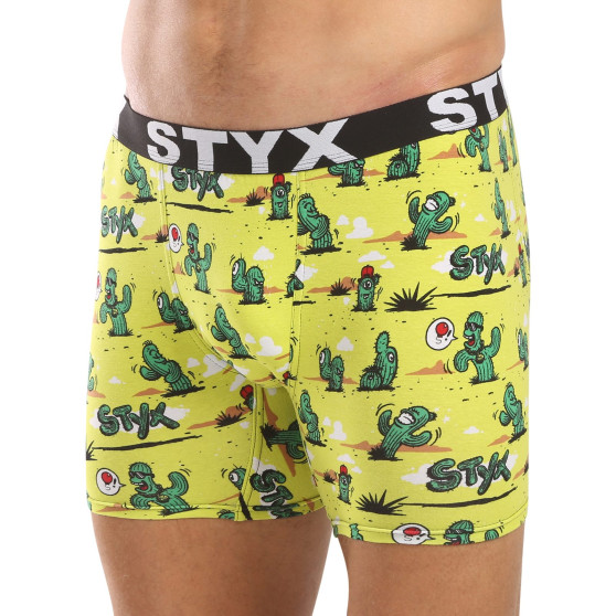 Styx Boxershorts lång konst sport gummi kaktus för män (UN1351)