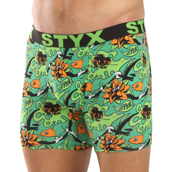 Styx Boxershorts lång konst sport gummi tropic för män (UN1557)