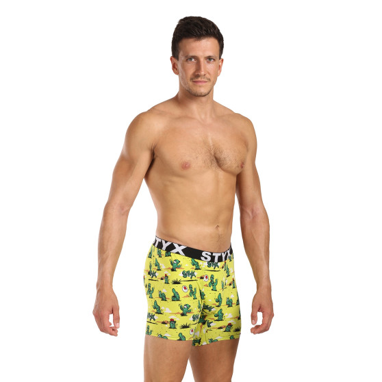 Styx Boxershorts lång konst sport gummi kaktus för män (UN1351)