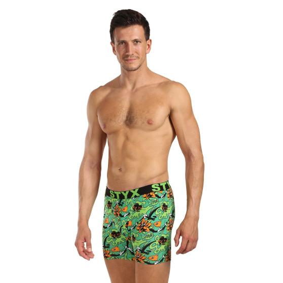 Styx Boxershorts lång konst sport gummi tropic för män (UN1557)