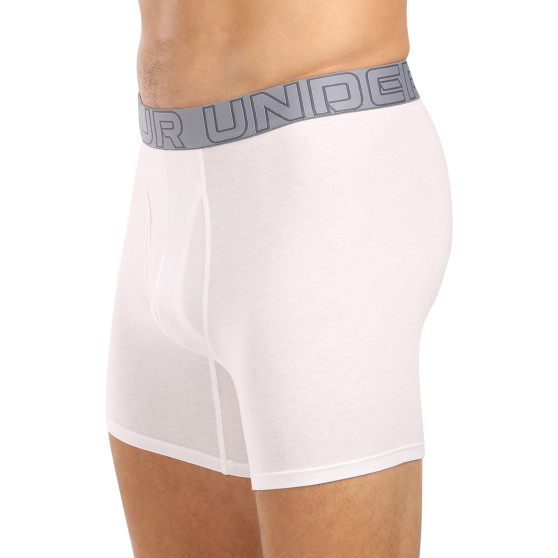 3PACK Boxershorts för herrar Under Armour vit (1383889 100)