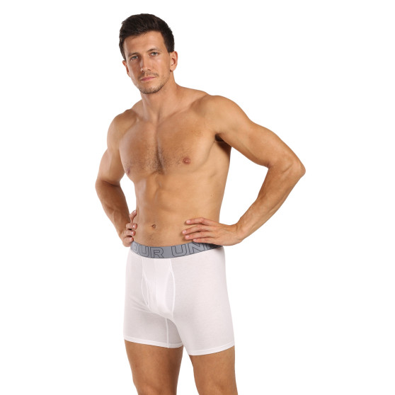 3PACK Boxershorts för herrar Under Armour vit (1383889 100)