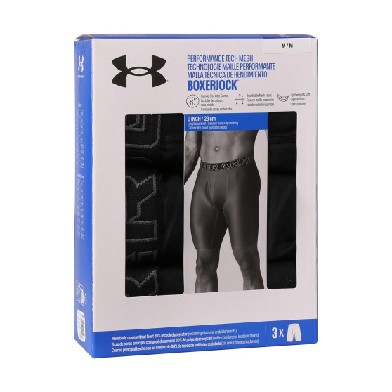 3PACK Boxershorts för herrar Under Armour svart (1383884 001)