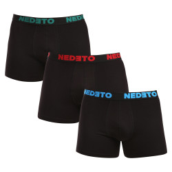 3PACK Boxershorts för herrar Nedeto svart (3NB003b)