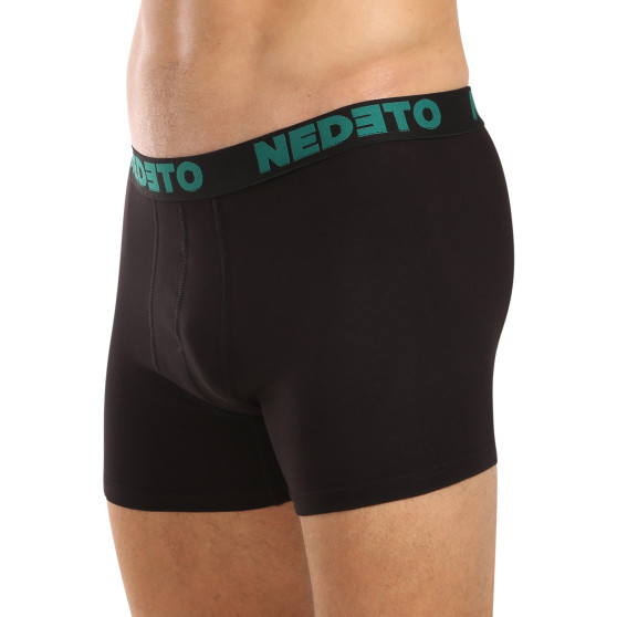 3PACK Boxershorts för herrar Nedeto svart (3NB003b)