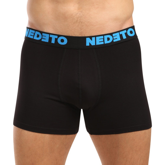 3PACK Boxershorts för herrar Nedeto svart (3NB003b)