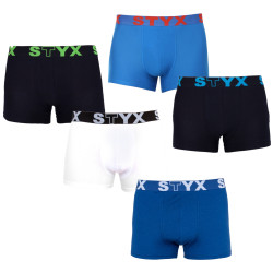 5PACK boxershorts för herrar Styx sport elastisk oversized svart (5R960)