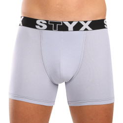 Boxershorts för män Styx lång sport elastisk ljusgrå (U1067)