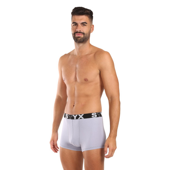 3PACK Boxershorts för herrar Styx sport elastisk grå (G10676767)