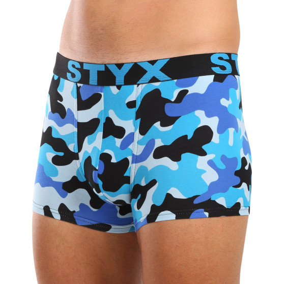 Styx Boxershorts herr konst sport gummi kamouflage blå (G1850)