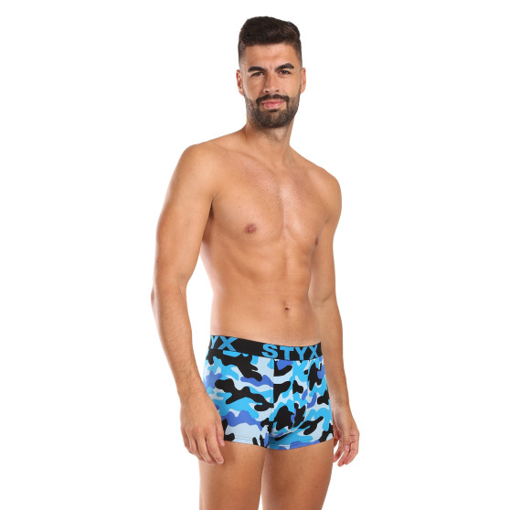 Styx Boxershorts herr konst sport gummi kamouflage blå (G1850)