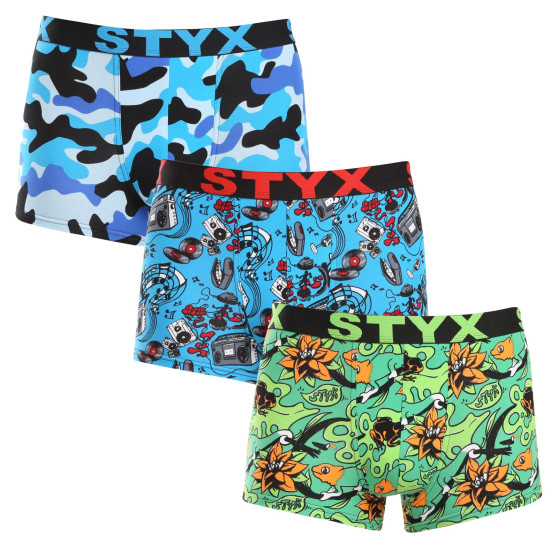 3PACK Boxershorts för herrar Styx art sports gummi multicolour (3G15780)