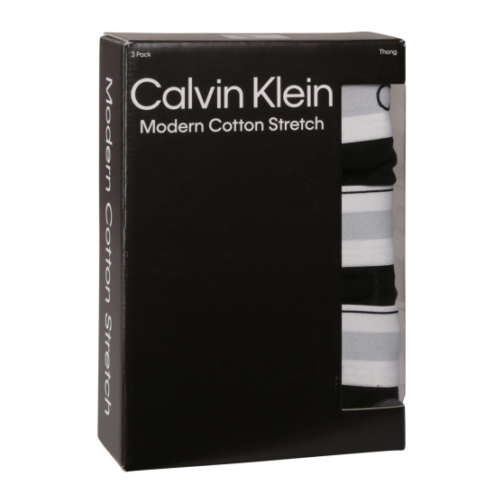 3PACK Stringtrosor för herrar Calvin Klein svart (NB3226A-001)